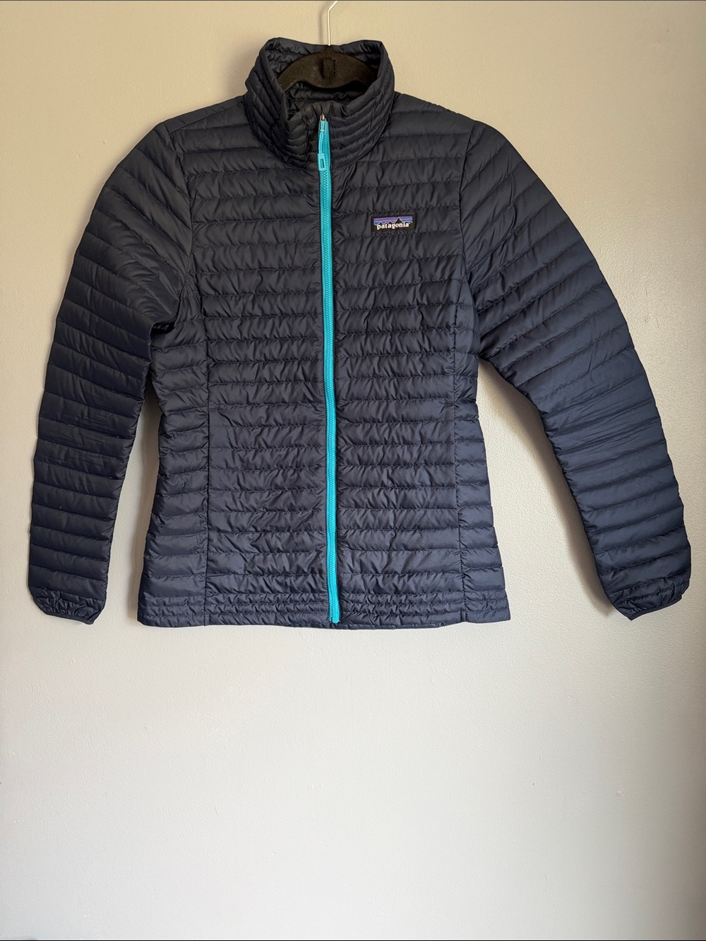 Patagonia Women's Micro Puff Quilted Insulated Jacket Dark Navy Teal Size XS
